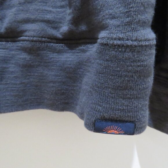 FAHERTY Sunwashed Slub Cotton Zip-Up Hoodie in Gray Casual Normcore Travel M - Picture 12 of 15